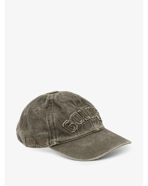 Golden Goose Deluxe Brand Green Decostructed Washed Cotton Baseball Cap for men