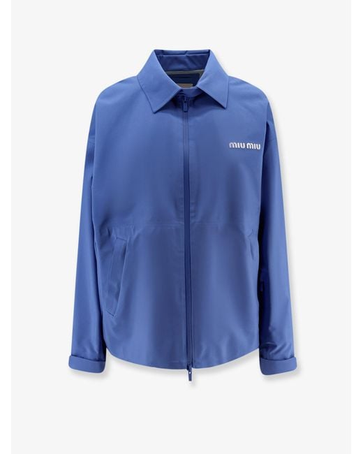 Miu Miu Blue Technical Fabric Jacket