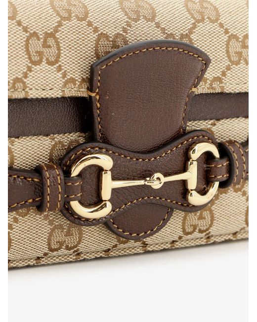 Gucci Brown Wallet With Chain And Horse Clip