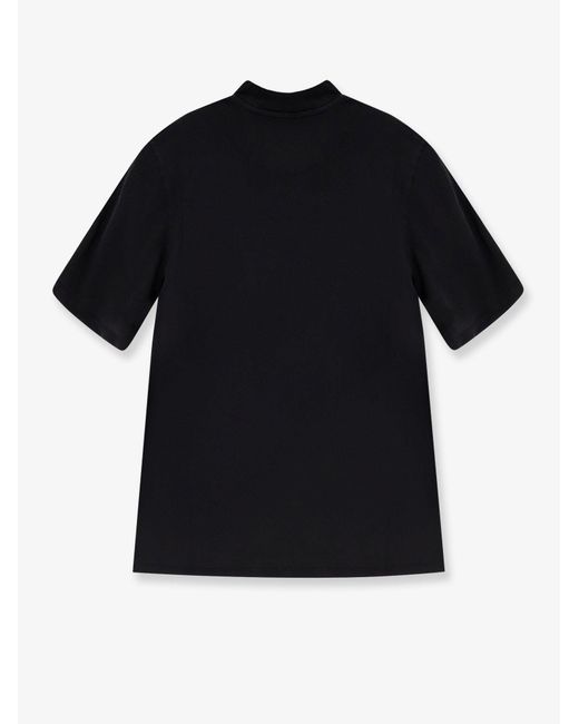 The Attico Black Cotton T-Shirt With Embroidered Logo On The Front