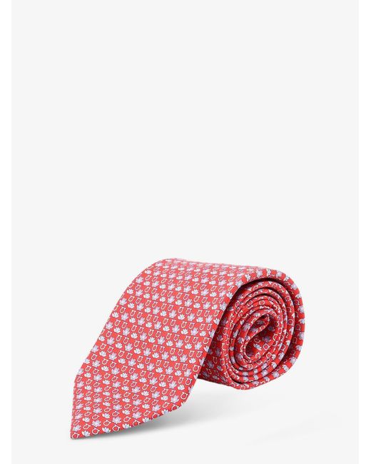 Ferragamo Red Clarissa Silk Tie for men