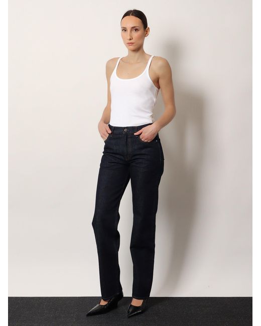 Totême Blue Totême Logo Patch Straight-Leg Jeans