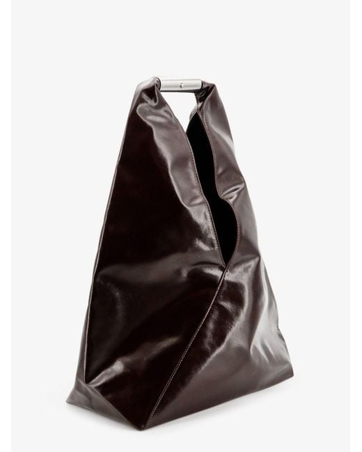 MM6 by Maison Margiela Black Japanese Shiny Leather Shoulder Bag