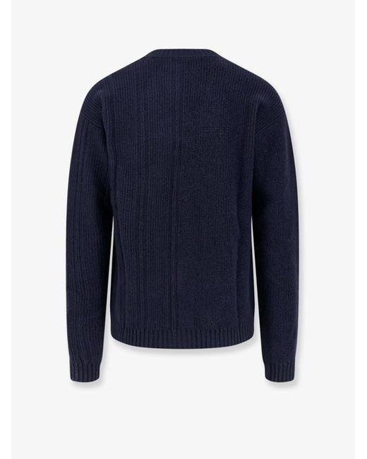 Alpha Studio Blue Wool Cardigan for men