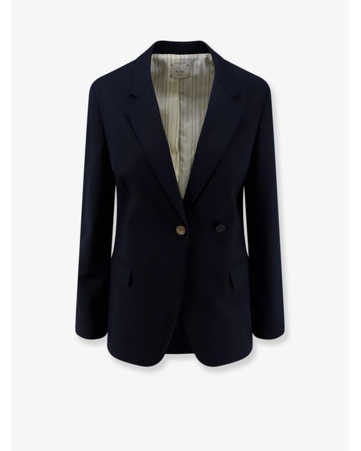 Alysi Blue Sartorial Virgin Wool Blend Blazer