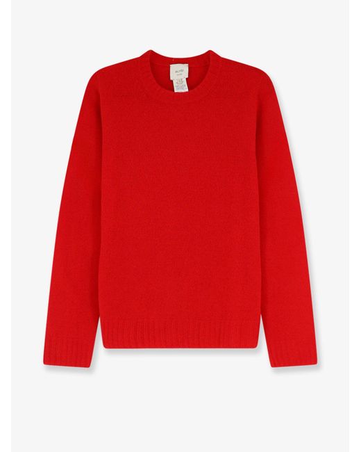 Alysi Red Merino Wool And Cashmere Blend Sweater
