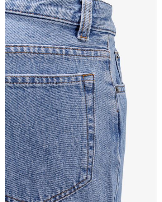 A.P.C. Blue Straight Leg Cotton Closure With Zip Stitched Profile Jeans