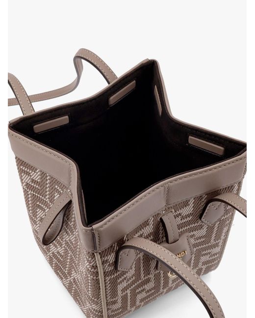 Fendi Origami Mini Leather And Denim-Effect Ff Jacquard