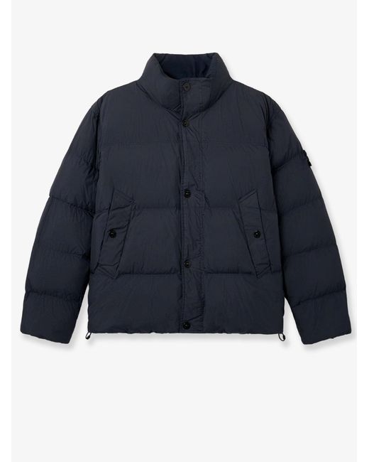 Stone Island Blue Garment Dyed Crinkle Reps Ny Down Jacket for men