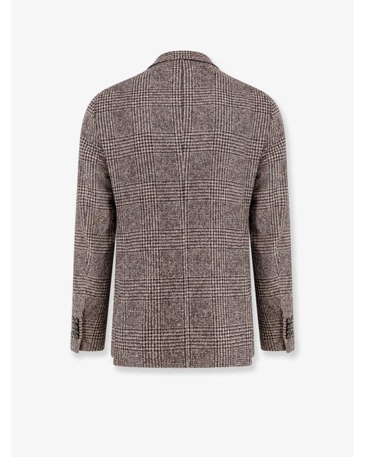 Tagliatore Brown Single-Breasted Prince Of Wales Blazer for men