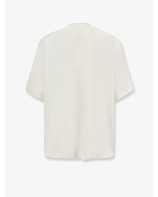 Hevò White Ripalta Linen And Viscose Blend T-Shirt for men