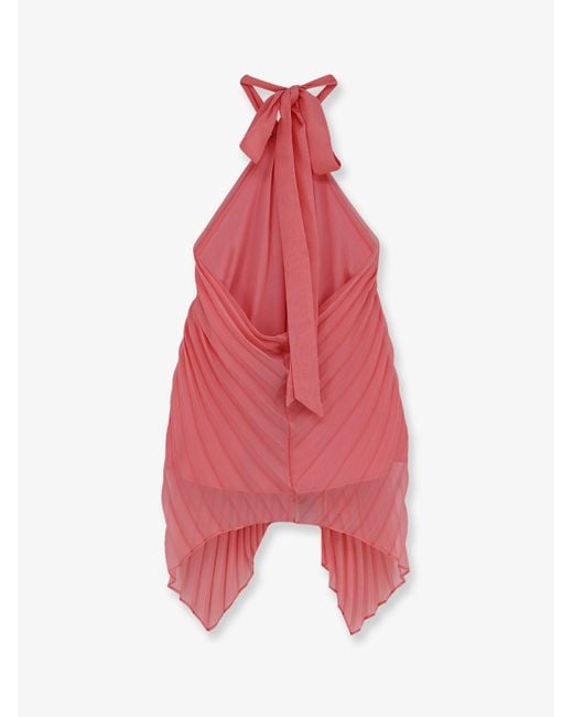 Max Mara Red Mxevalzer Pleated Top