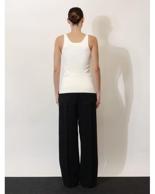 Totême  Black Linen And Lyocell Blend Trousers
