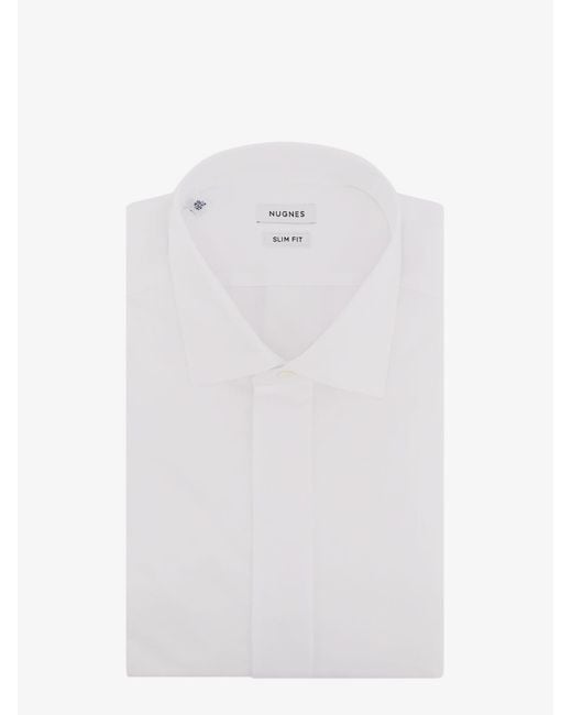 NUGNES 1920 White Cotton Shirt for men