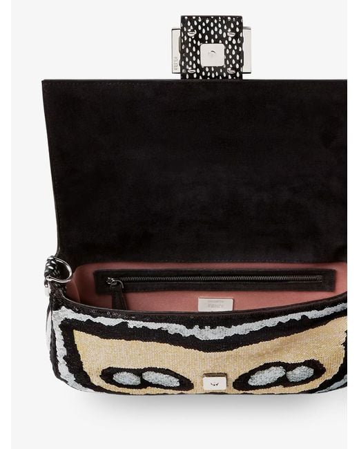 Fendi Multicolor Baguette Crossbody Bag With Night Butterfly Sequins
