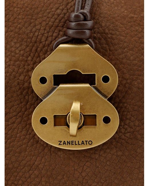 Zanellato Brown Dotta Nubuck Crossbody Bag
