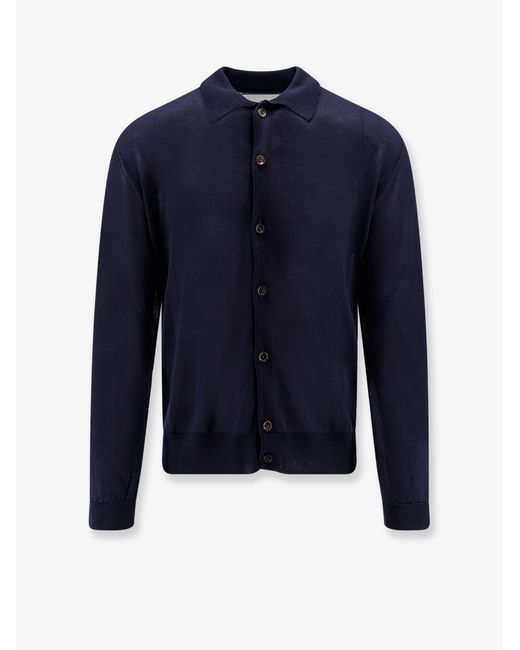 Seven Gauge Blue Lyocell Cardigan for men