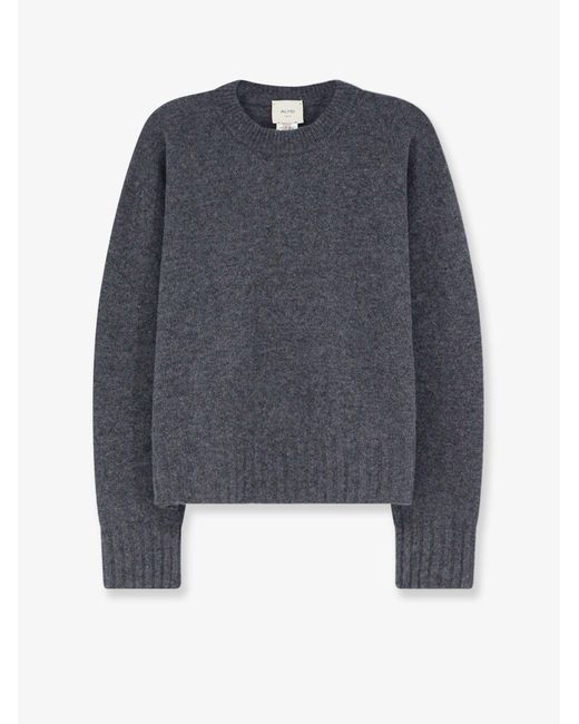 Alysi Blue Merino Wool And Cashmere Blend Sweater