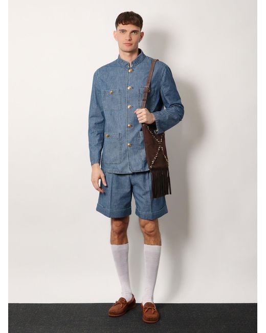 Valentino Blue Denim Shorts for men