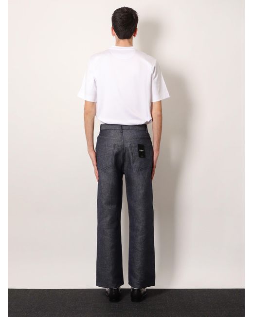 Fendi Blue Jeans Lino Cotone Seta for men