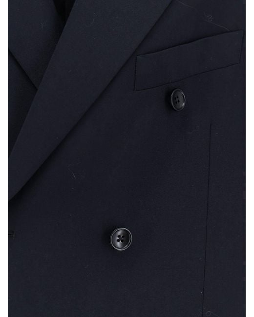 Seven Gauge Blue Stretch Wool Blazer for men