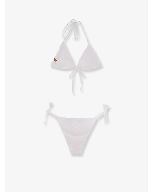 Missoni White Embroidered And Lined Bikini