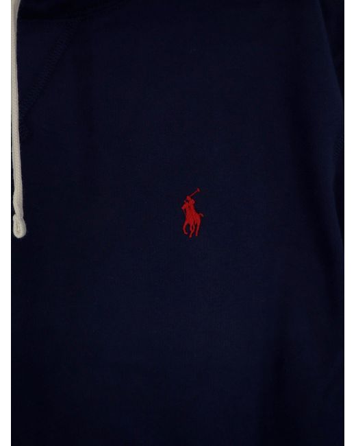 Polo Ralph Lauren Blue Hooded Sweatshirt With Logo Embroidery for men