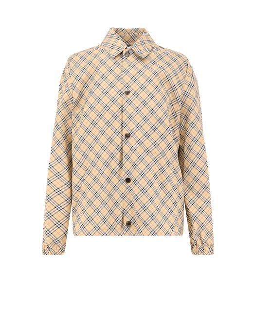 Burberry Natural Slindon Jacket With Iconic Check Motif for men