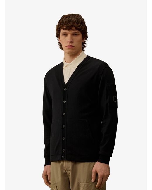 Cardigan di C P Company in Black da Uomo