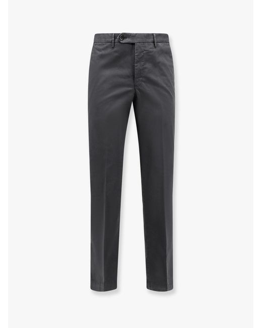 PT Torino Gray Style Stretch Cotton Master Fit Trousers for men