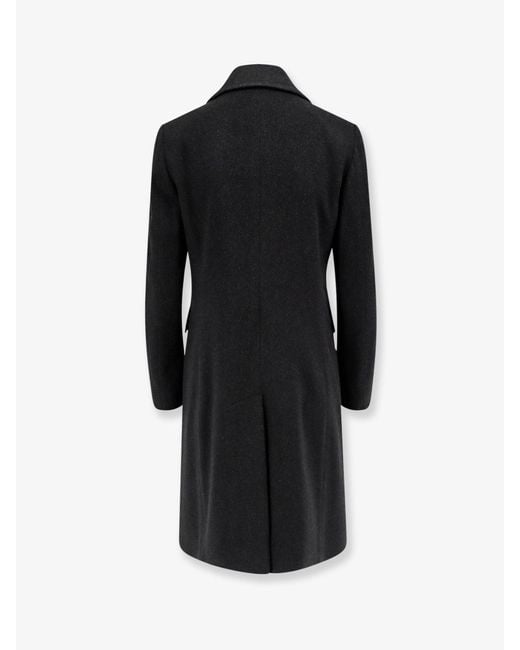 Tagliatore Black Hennie Virgin Wool And Cashmere Coat