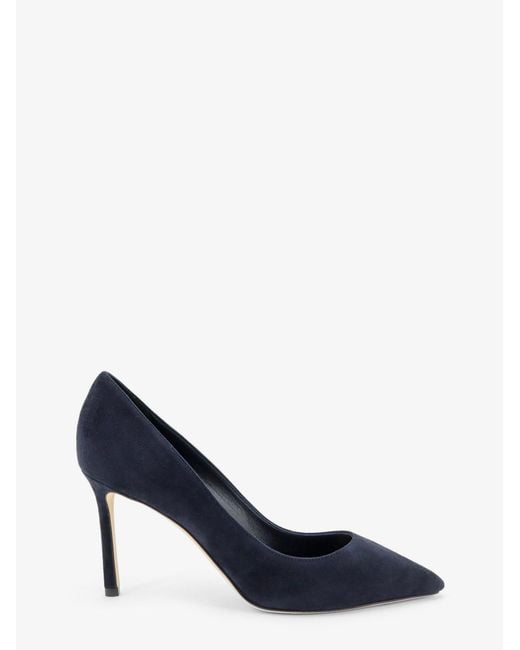 Jimmy Choo Blue Romy 85 Suede Pumps