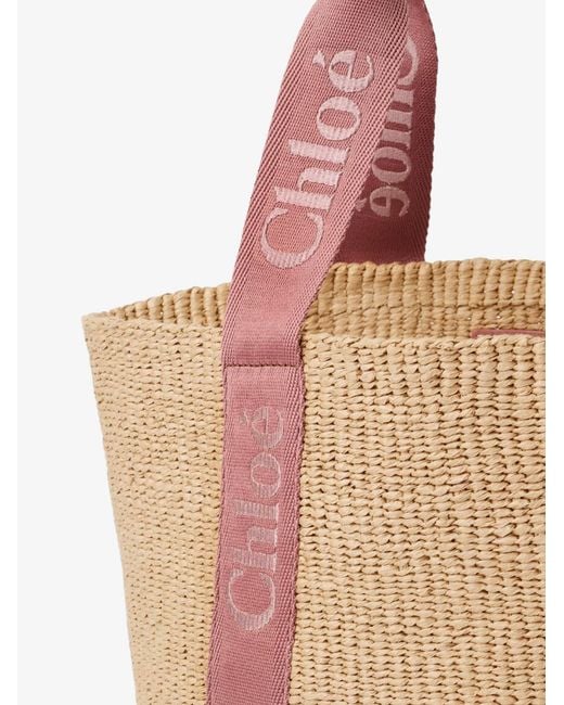 Chloé Natural Woody Raffia Shoulder Bag
