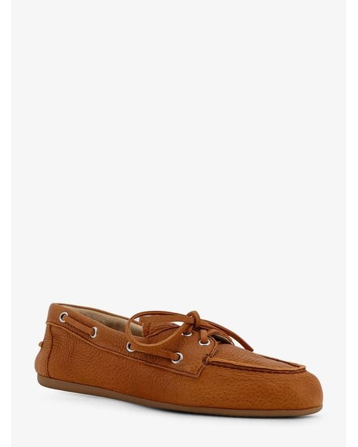 Miu Miu Brown Vintage Effect Leather Loafers