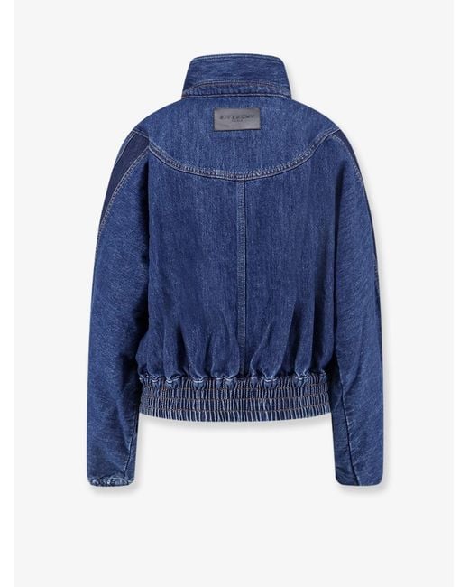 Givenchy Blue Denim Jacket With Embroidered Lettering Logo
