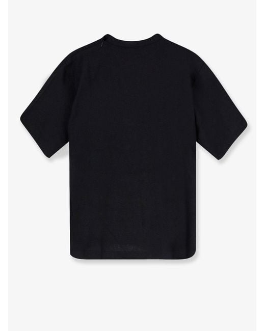 Hevò Black Ripalta Linen And Viscose Blend T-Shirt for men
