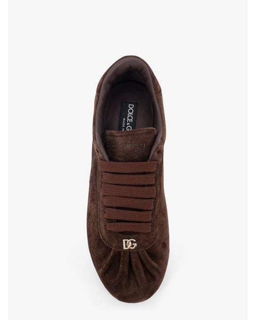 Dolce & Gabbana Brown Soft Ballet Split-Suede Sneakers