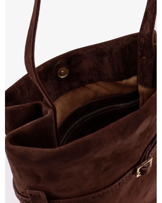 MANU Atelier Brown Suede Tote Du Jour Shoulder Bag