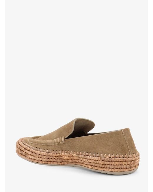Loewe White Rio Suede And Raffia Loafers for men