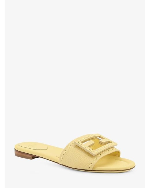 Fendi Natural Leather Tube Sandals