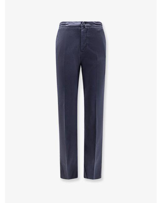 Kiton Men's Blue Lyocell Blend Trouser