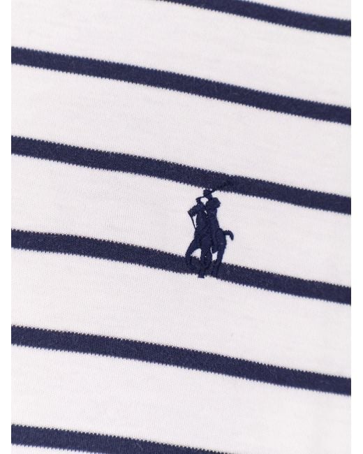 Polo Ralph Lauren Gray Cotton T-Shirt With Striped Pattern for men