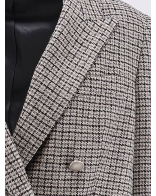 Tagliatore Gray Jasmine Pied-De-Poule Wool Blend Blazer
