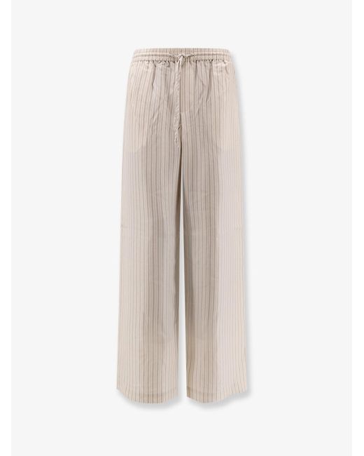Rohe Natural Silk Striped Trousers