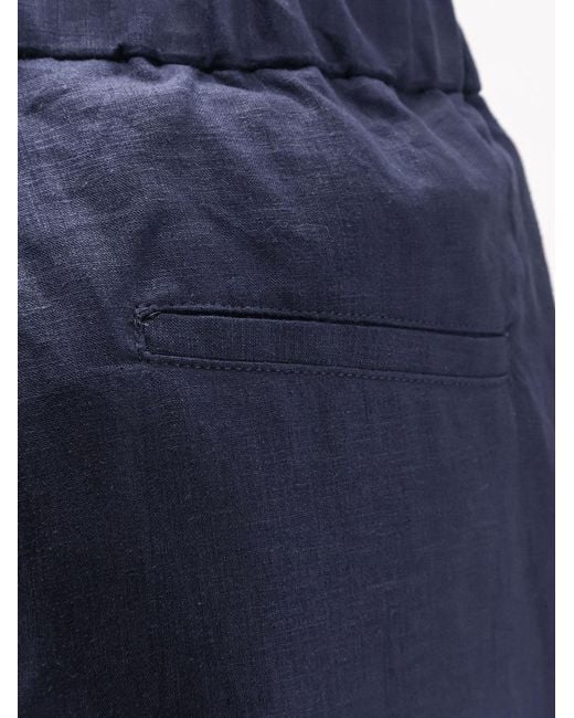 Hevò Blue Linen And Viscose Trousers for men