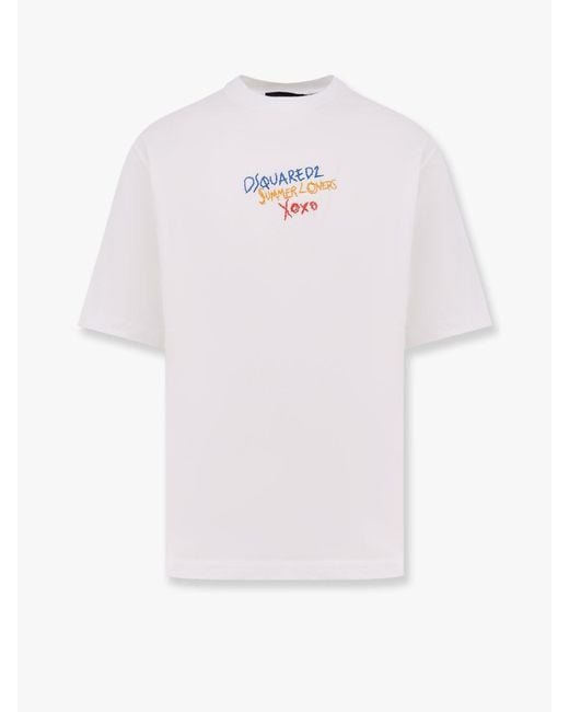 T-Shirt Summer Lovers di DSquared² in White da Uomo