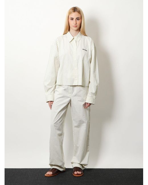 Miu Miu Natural Striped Cotton Pajama Pants