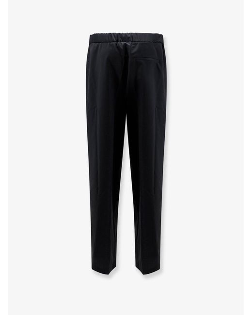 Seven Gauge Black Wool Trousers for men