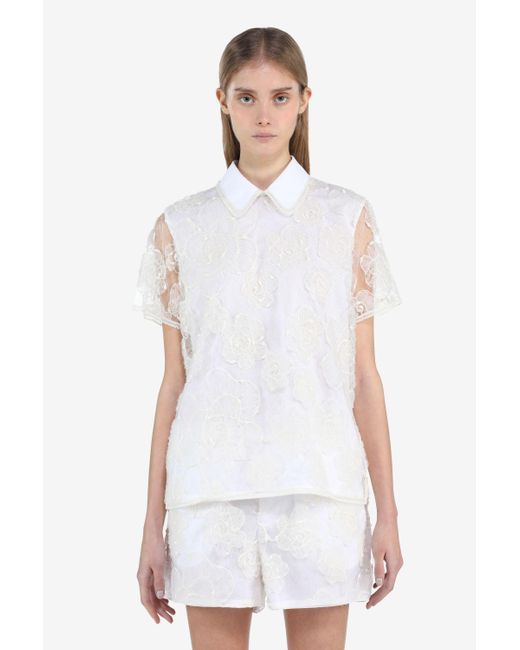 Top in Pizzo Floreale di N°21 in White