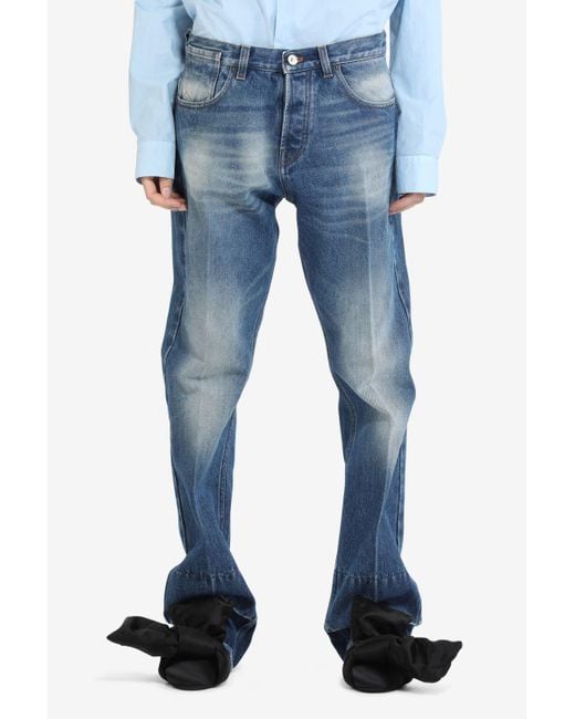 N°21 Blue Elongated Straight-leg Jeans